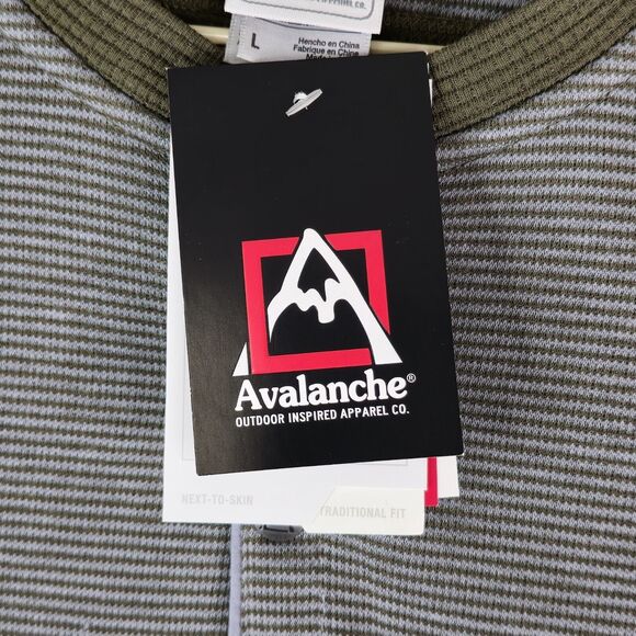 Avalanche Jago Henley Shirt Mens L Dark Olive Green Thermal Waffle Knit Outdoors - Picture 7 of 13